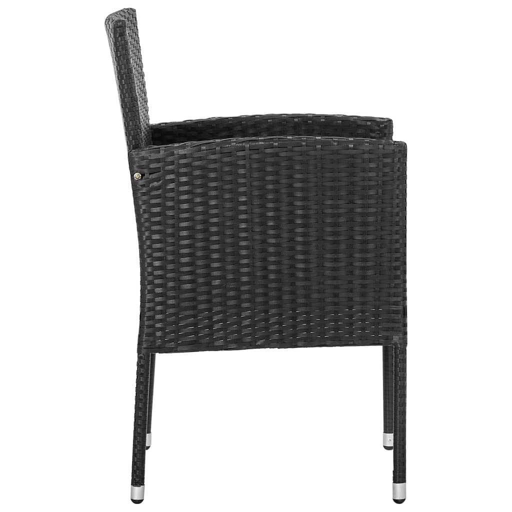 vidaXL Zahradní židle 2 ks polyratan černé