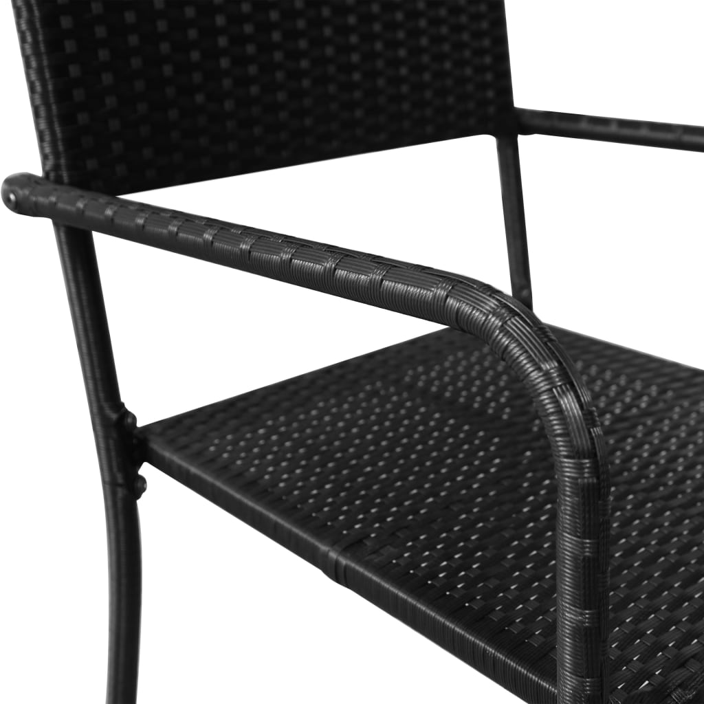 vidaXL Zahradní jídelní židle 4 ks polyratanové černé