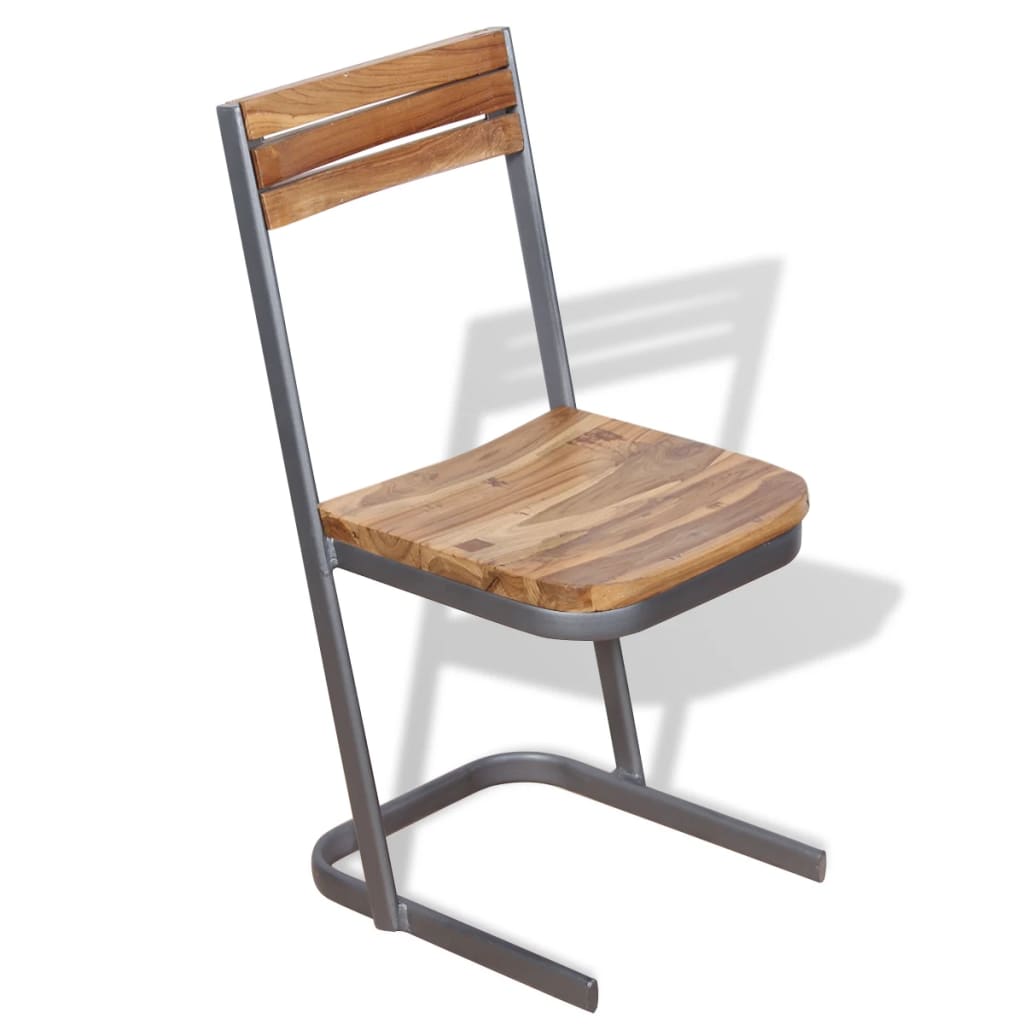 vidaXL Jídelní židle, 2 ks, masivní teakové dřevo
