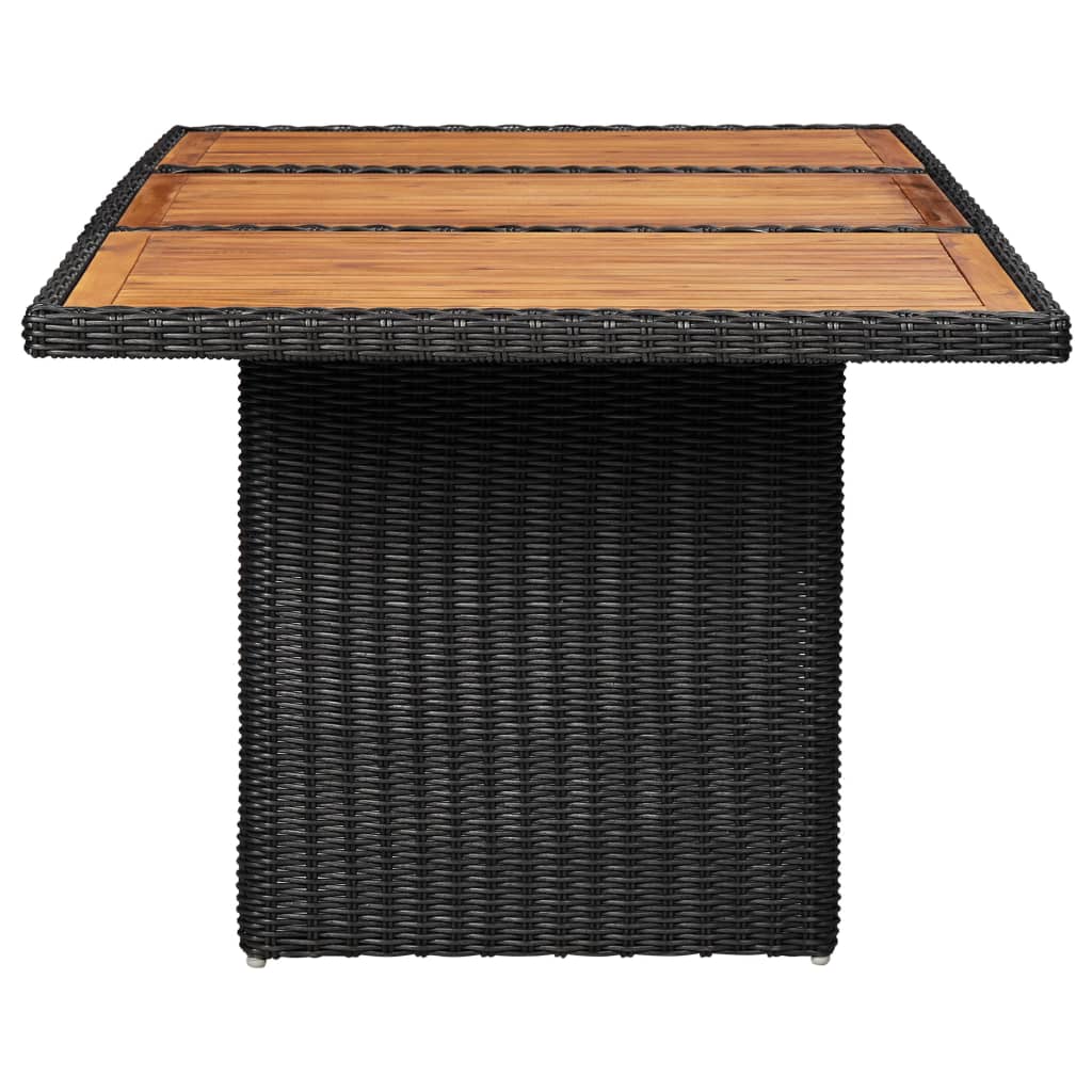 vidaXL Zahradní jídelní stůl černý 200 x 100 x 74 cm polyratan
