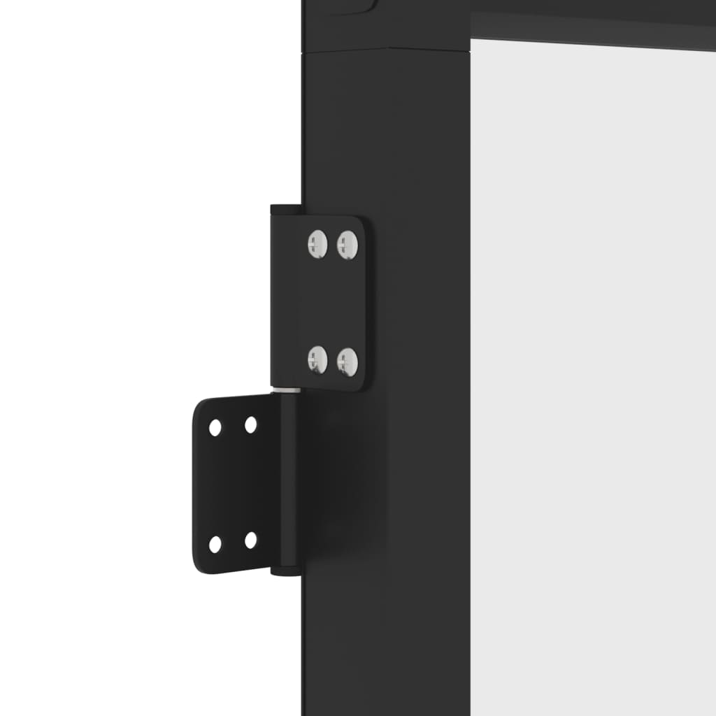 vidaXL Interiérové dveře úzké černé 76x201,5 cm tvrzené sklo a hliník