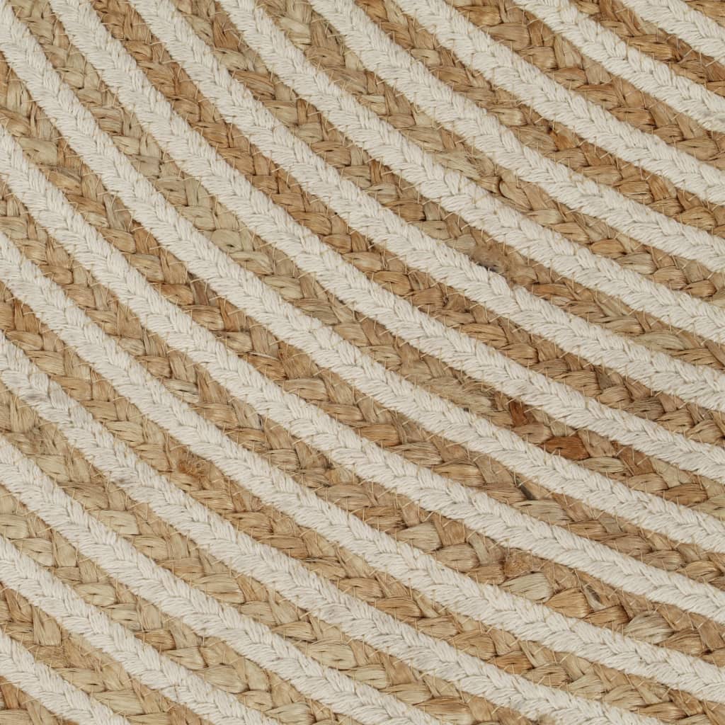 vidaXL Ručně vyrobený koberec z juty spirálový design bílý 150 cm