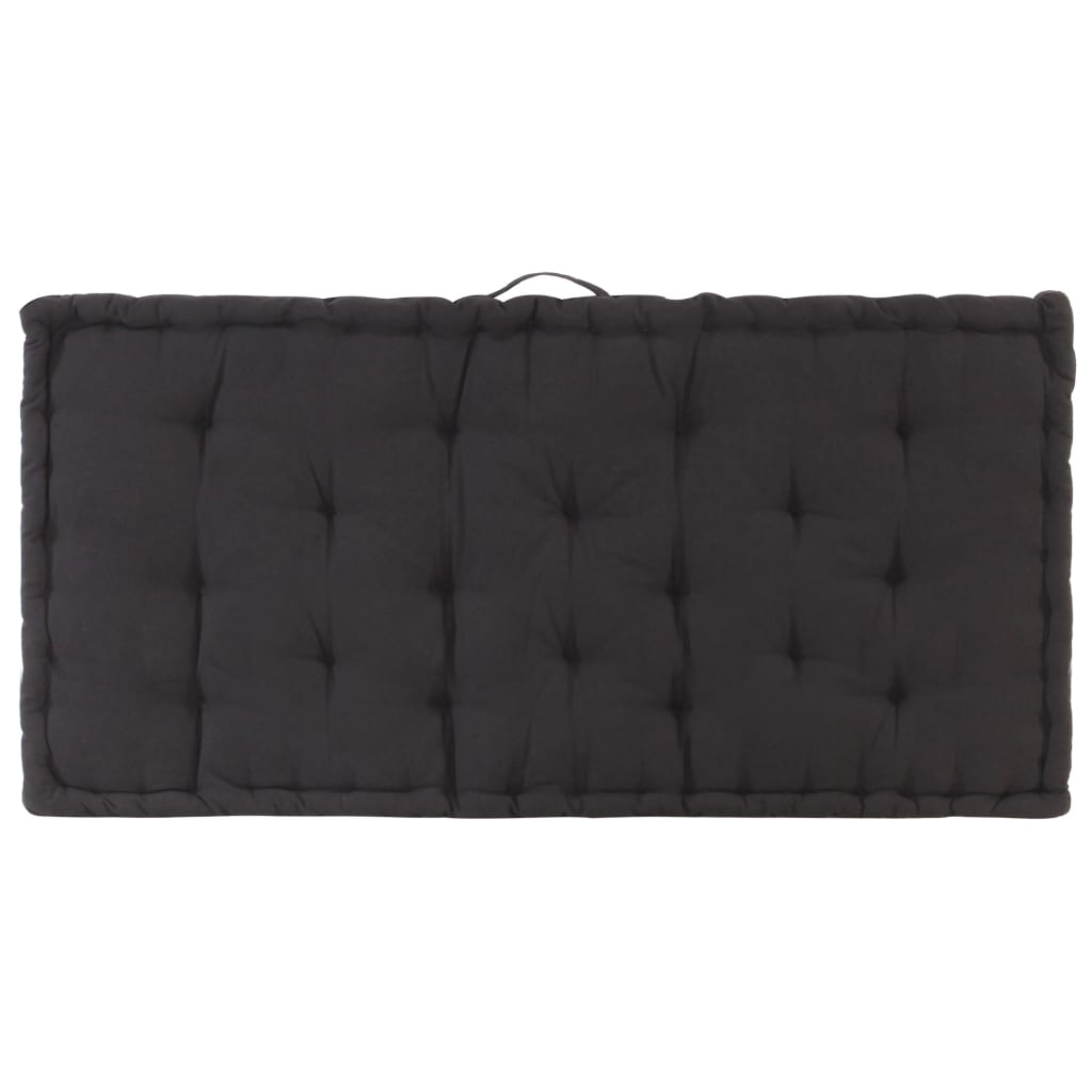 vidaXL Poduška na nábytek z palet bavlna 120 x 80 x 10 cm černá