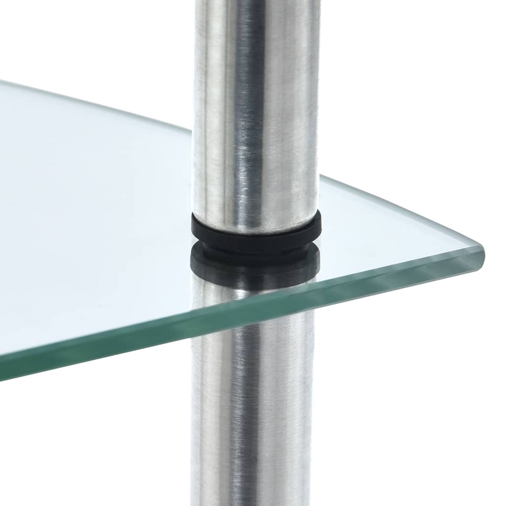 vidaXL 5patrová police průhledná 30 × 30 × 130 cm tvrzené sklo