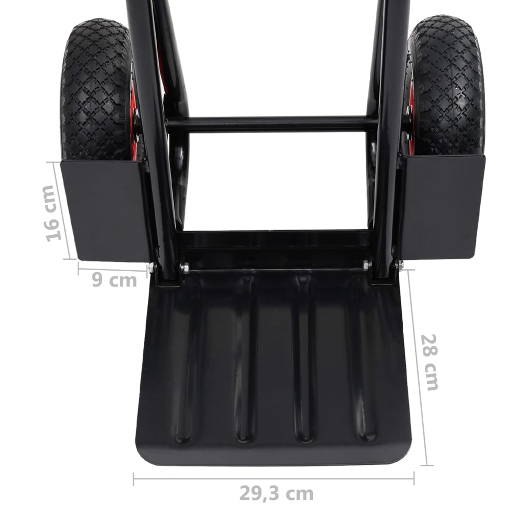vidaXL Teleskopický ruční vozík 200 kg černý a červený