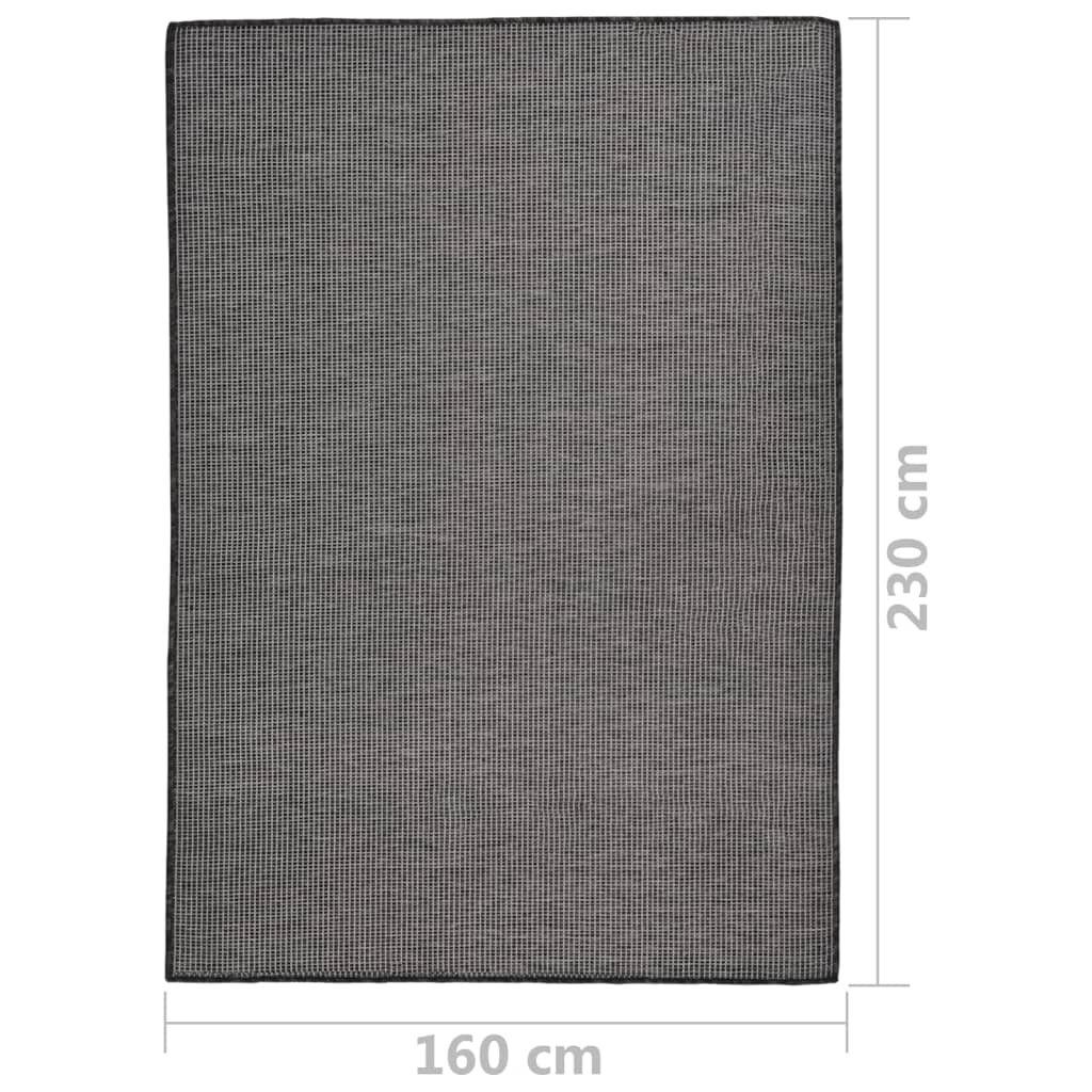 vidaXL Venkovní hladce tkaný koberec 160x230 cm šedá