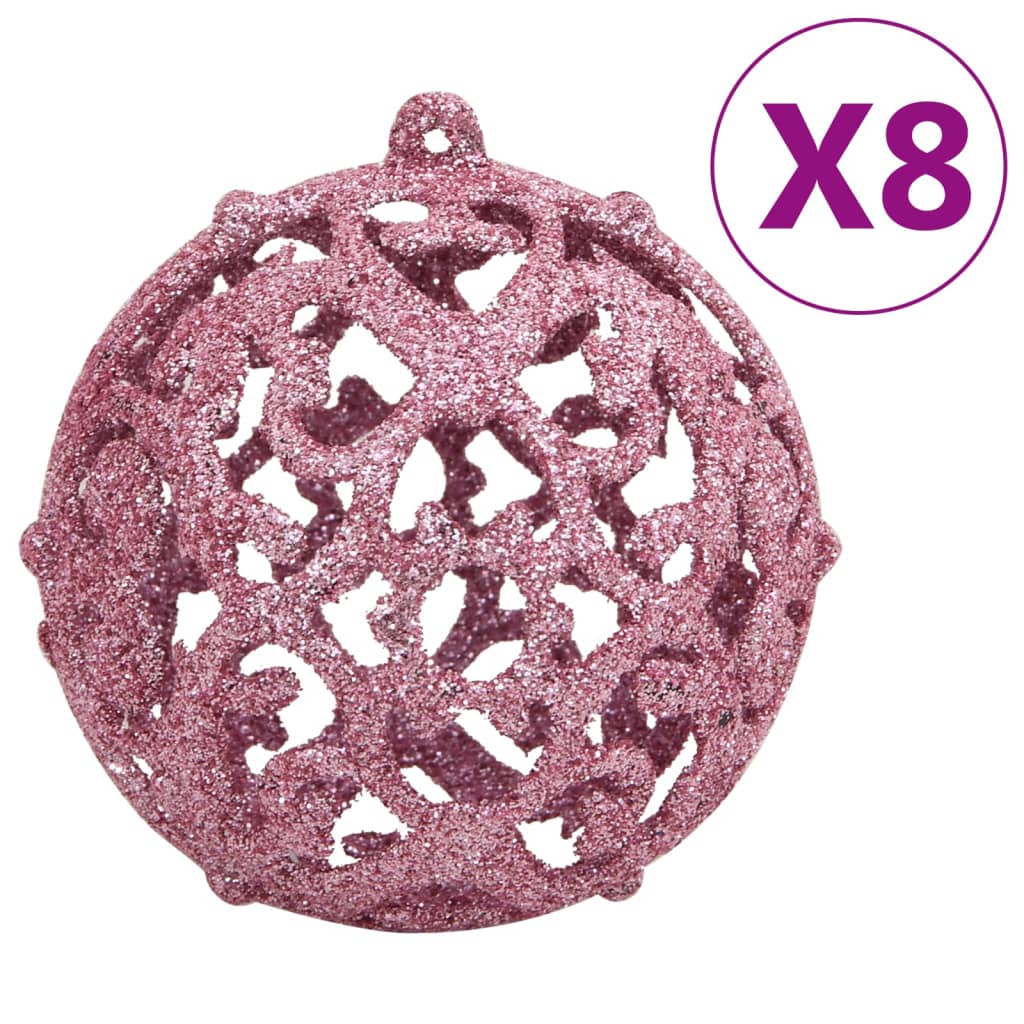 vidaXL 111dílná sada vánočních ozdob růžová polystyren