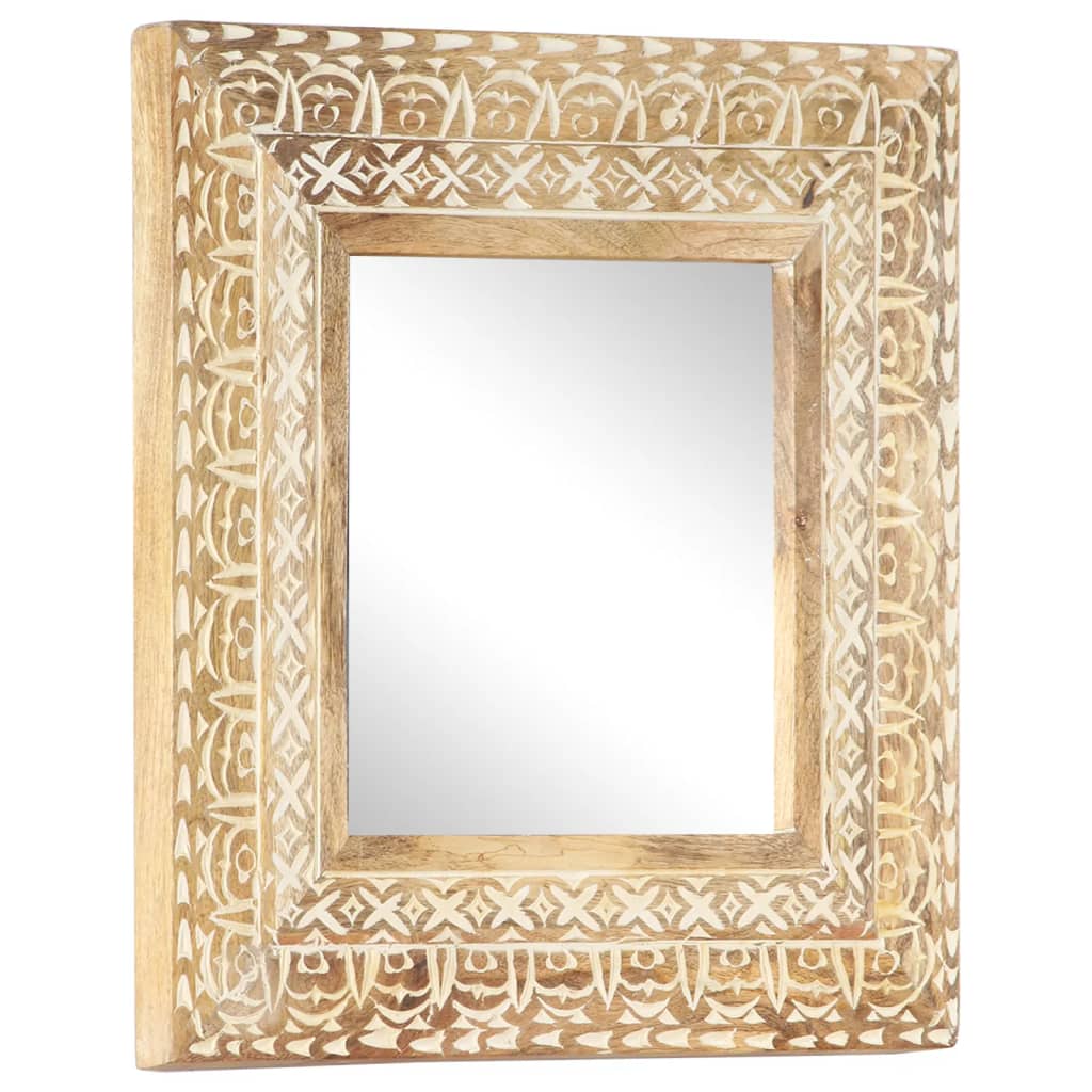 vidaXL Ručně vyřezávané zrcadlo 50 x 50 x 2,6 cm masivní mangovník