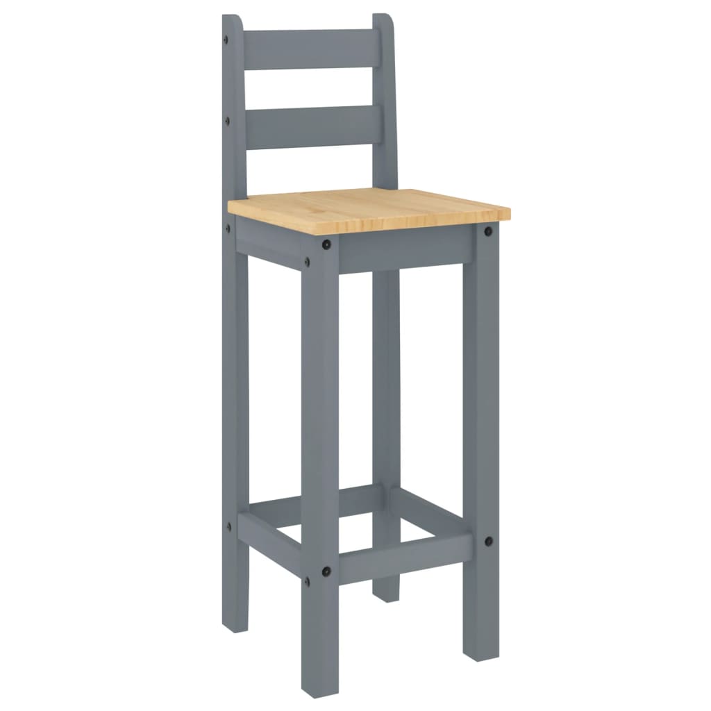 vidaXL Barové židle 2 ks šedé masivní borové dřevo