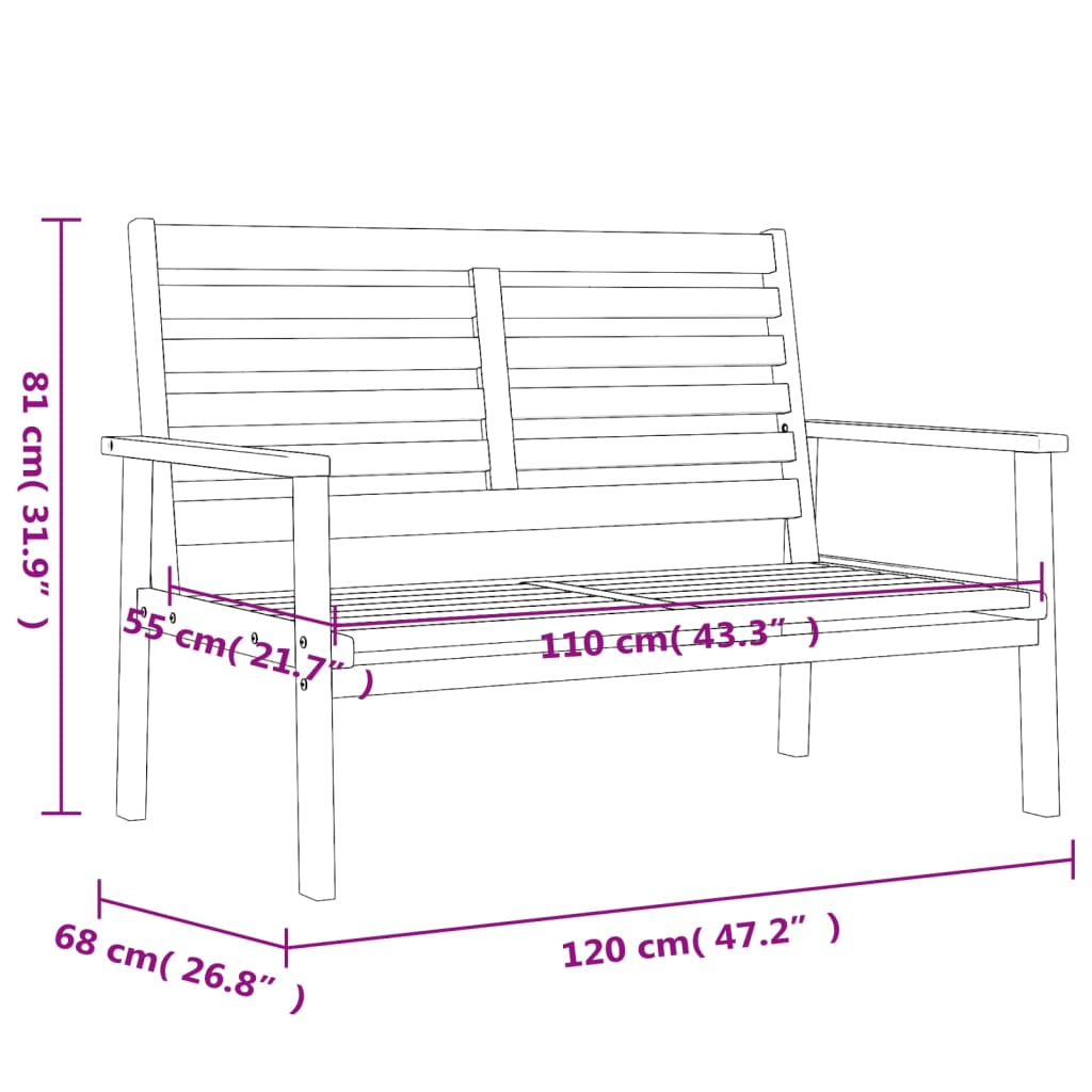 vidaXL 4dílná zahradní sedací souprava masivní akáciové dřevo
