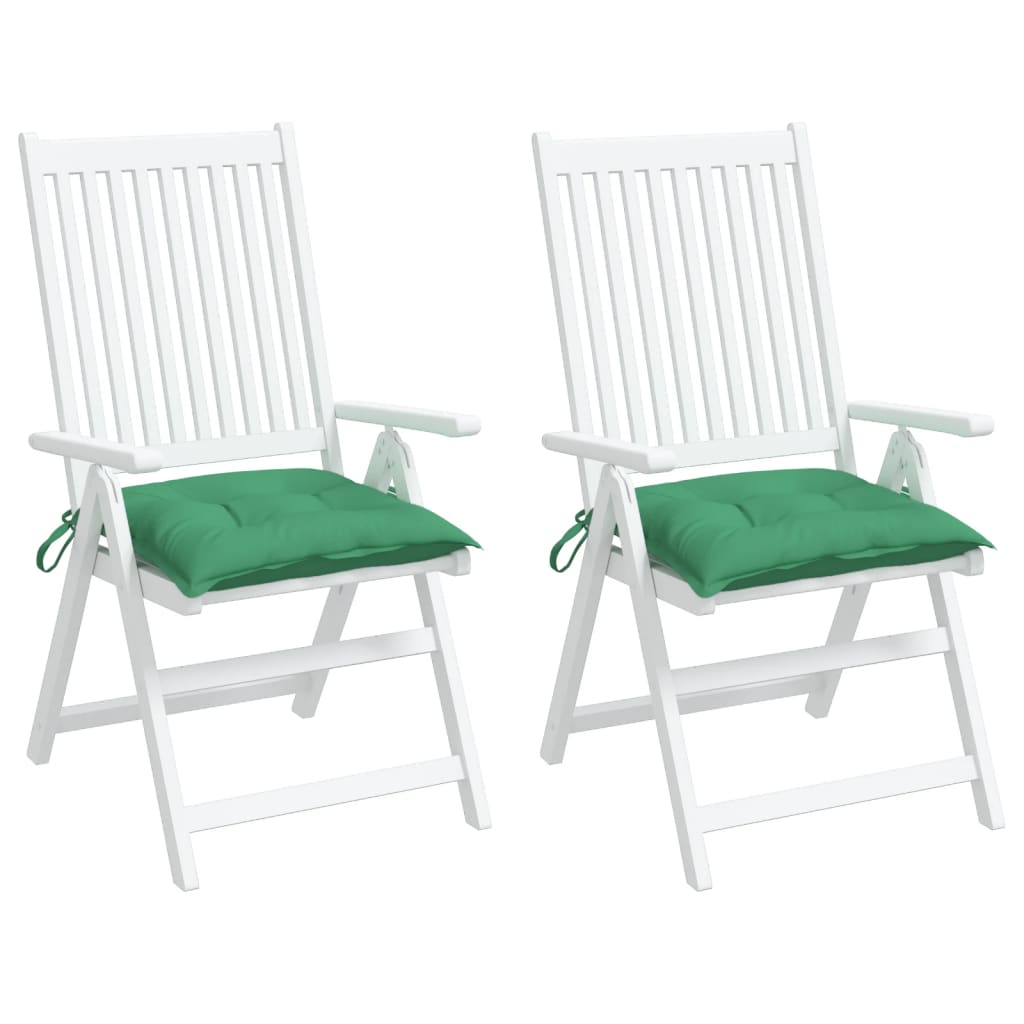 vidaXL Podušky na židli 2 ks zelené 40 x 40 x 7 cm látka oxford