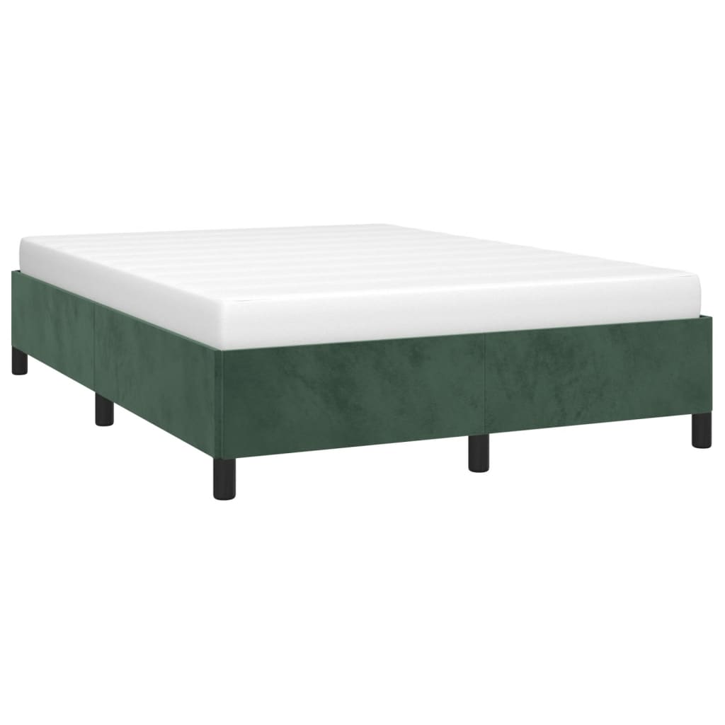vidaXL Rám postele tmavě zelený 140 x 190 cm samet