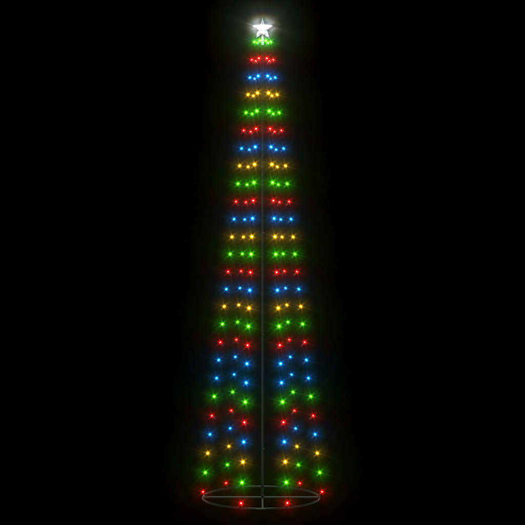 vidaXL Vánoční stromek kužel 136 barevných LED diod 70 x 240 cm
