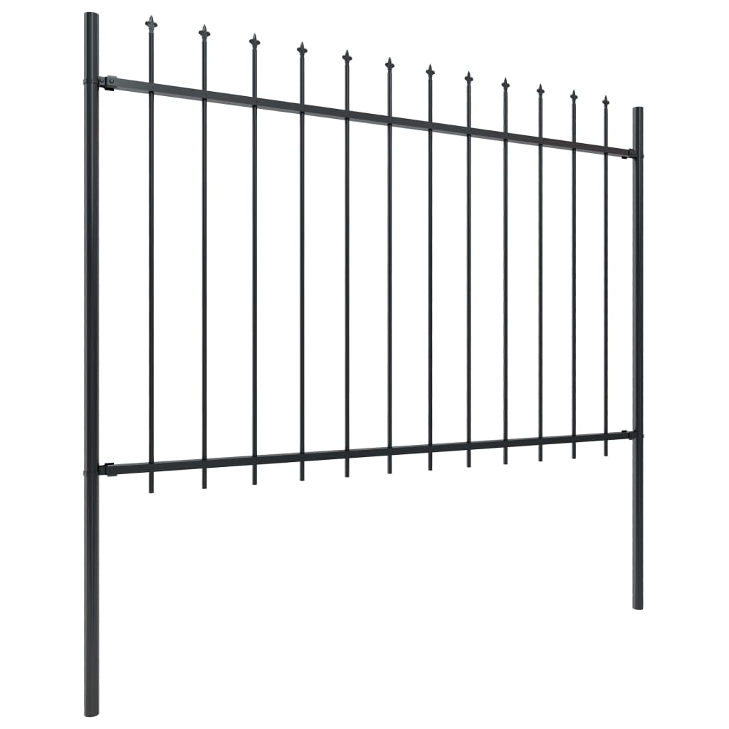 vidaXL Zahradní plot s hroty ocelový 11,9 x 1,2 m černý