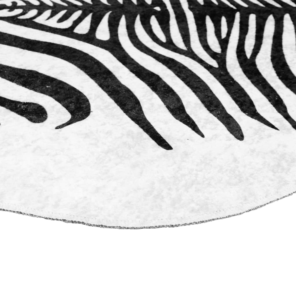 vidaXL Koberec černý a bílý 120 x 170 cm zebří vzor pratelný