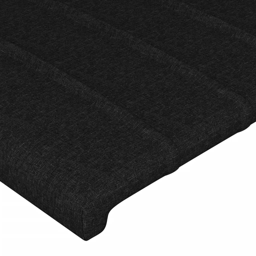 vidaXL Čelo postele s LED černé 147 x 16 x 118/128 cm textil