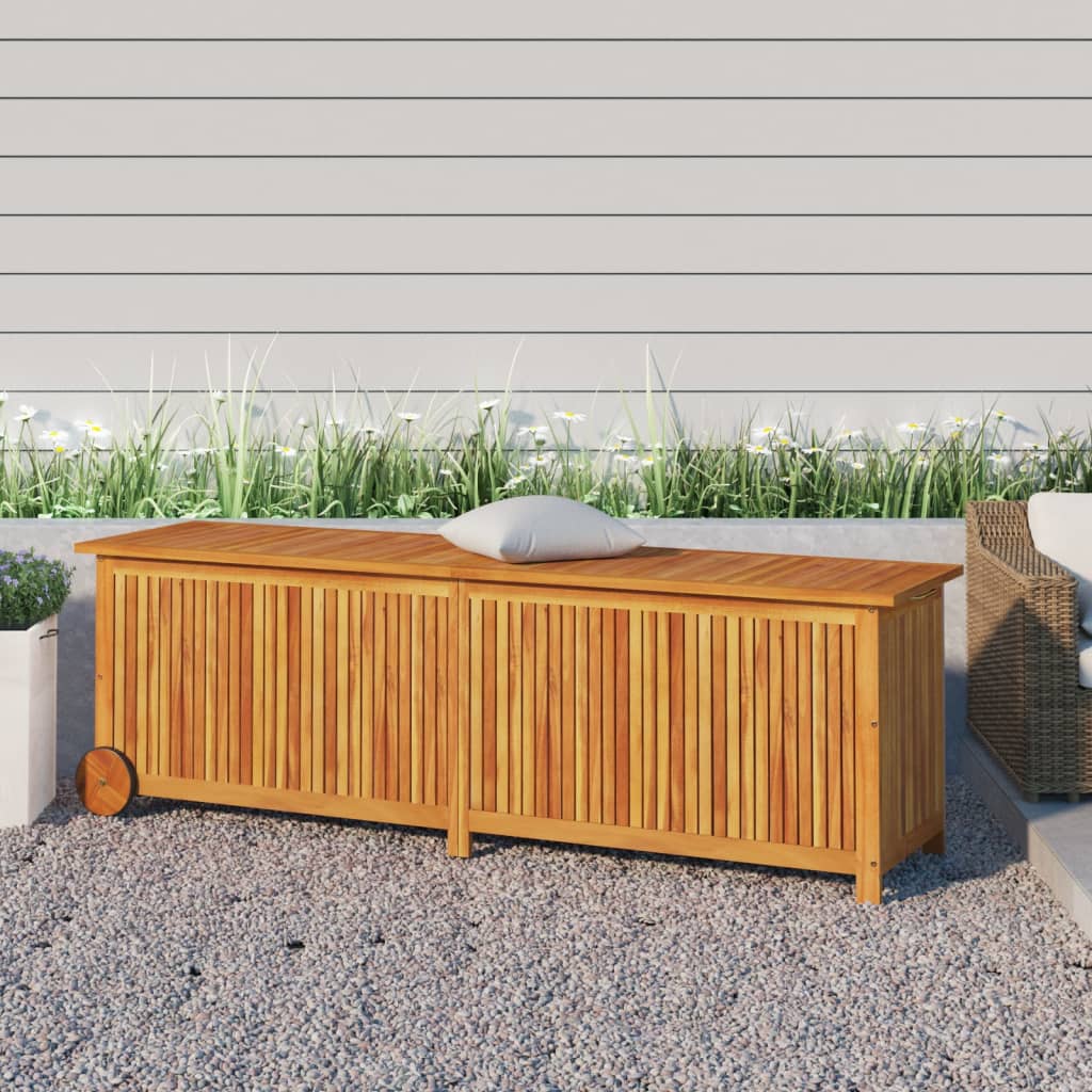 vidaXL Zahradní úložný box s kolečky 150 x 50 x 58 cm masivní akácie