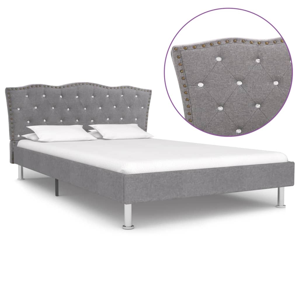vidaXL Rám postele světle šedý textil 120 x 200 cm