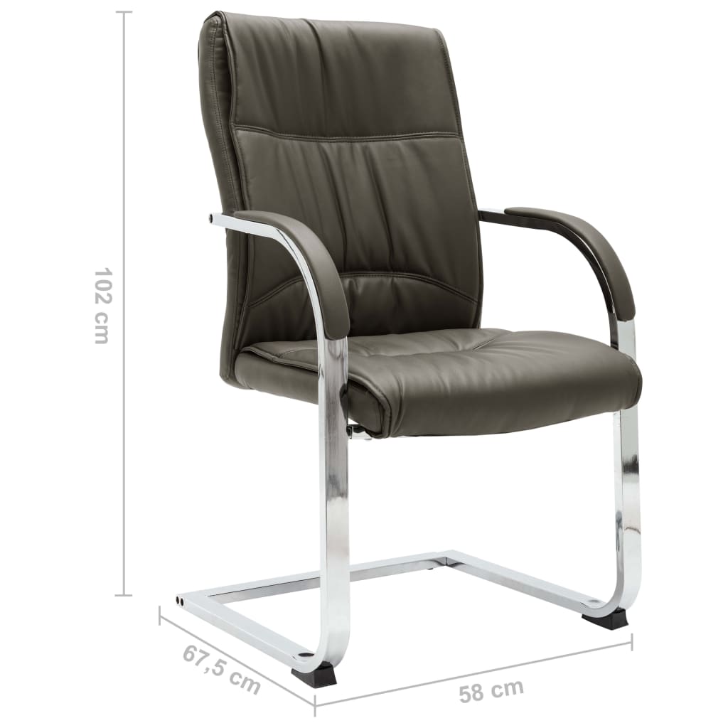 vidaXL Konzolová kancelářská židle šedá umělá kůže
