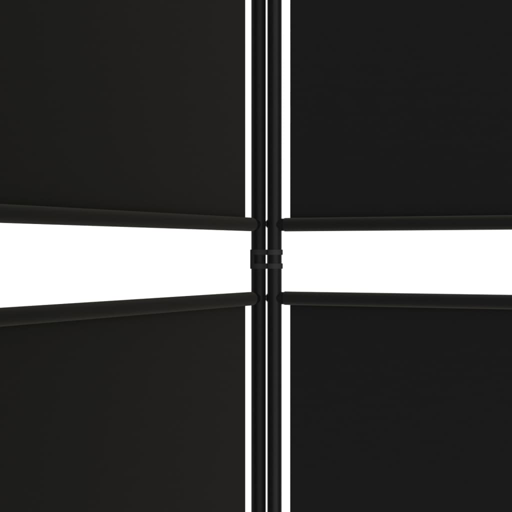 vidaXL 6dílný paraván černý 300 x 200 cm textil