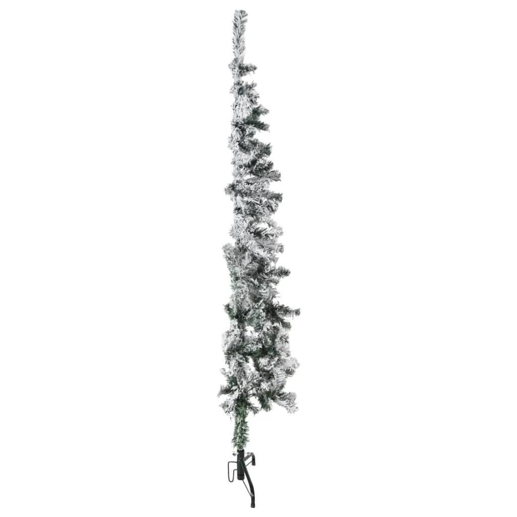 vidaXL Úzký umělý poloviční vánoční stromek se sněhem 120 cm