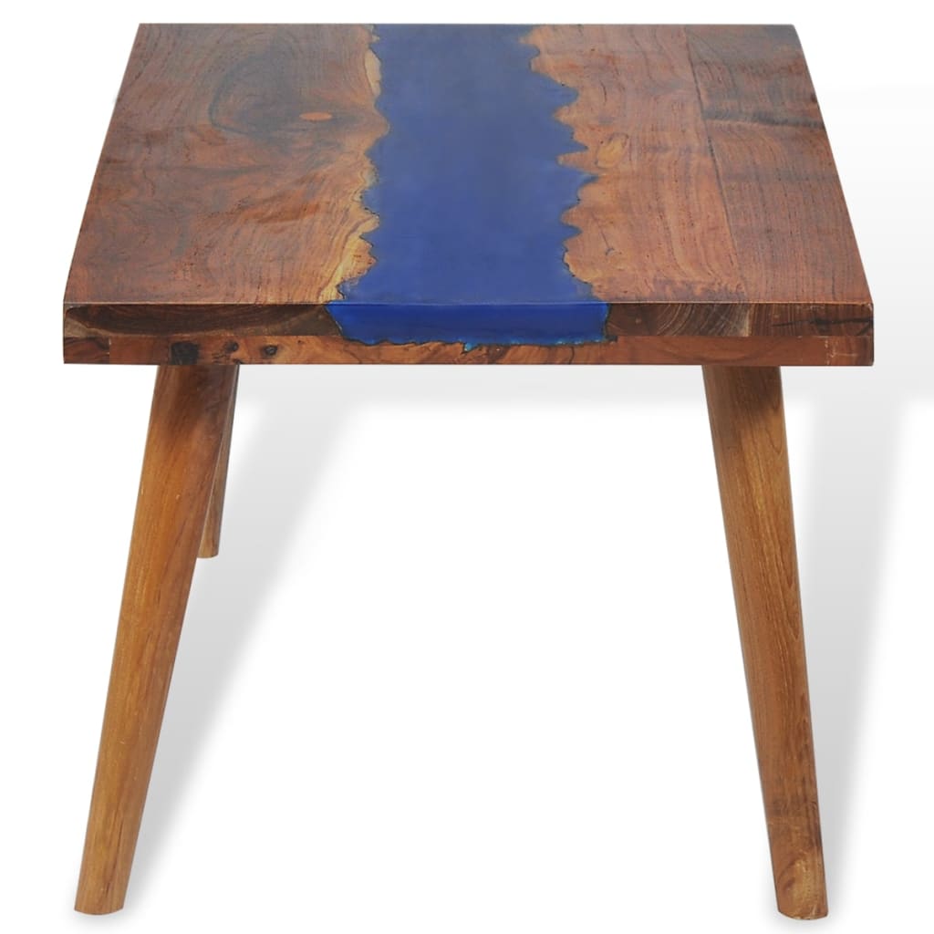 vidaXL Konferenční stolek, teak a pryskyřice, 100x50x40 cm