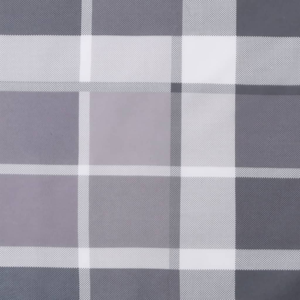 vidaXL Poduška na taburet z palet šedá károvaný vzor textil