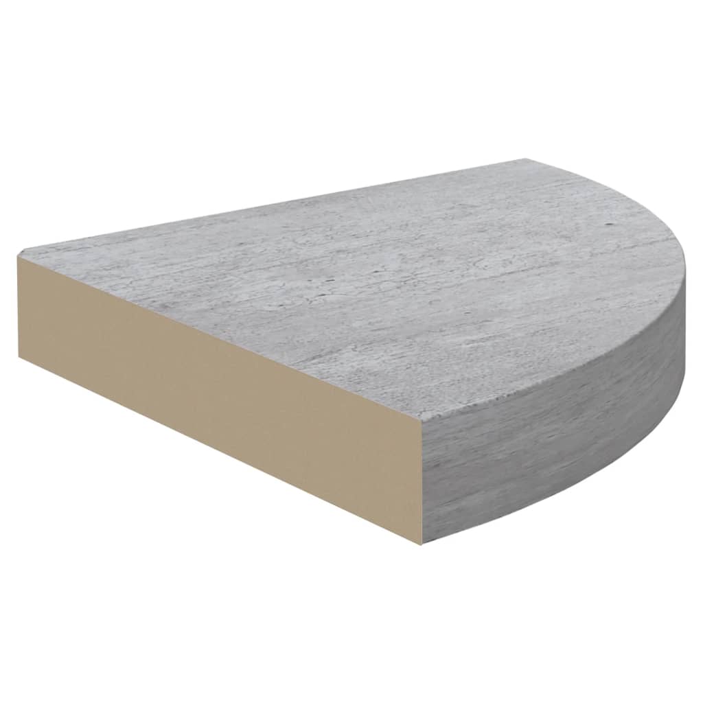 vidaXL Nástěnná rohová police betonově šedá 25 x 25 x 3,8 cm MDF