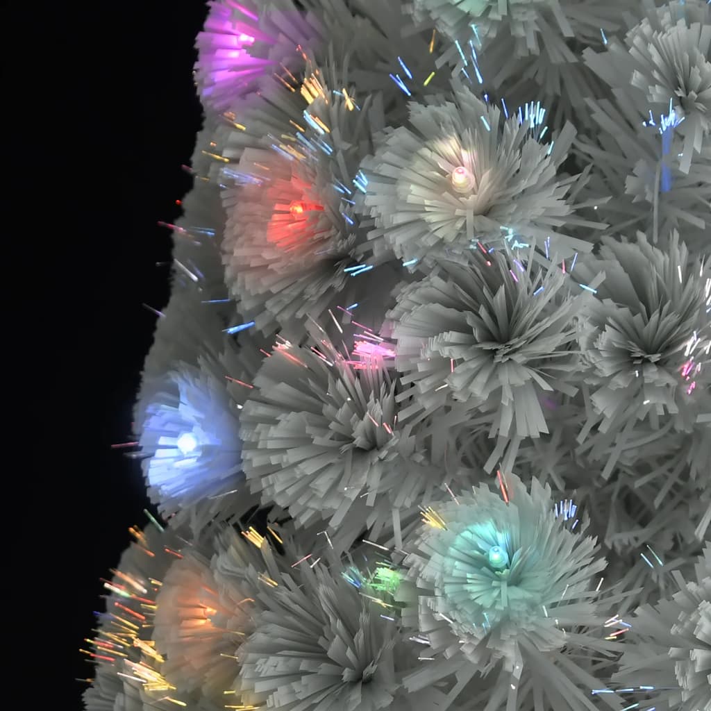 vidaXL Vánoční stromek s LED osvětlením bílý 210 cm optické vlákno
