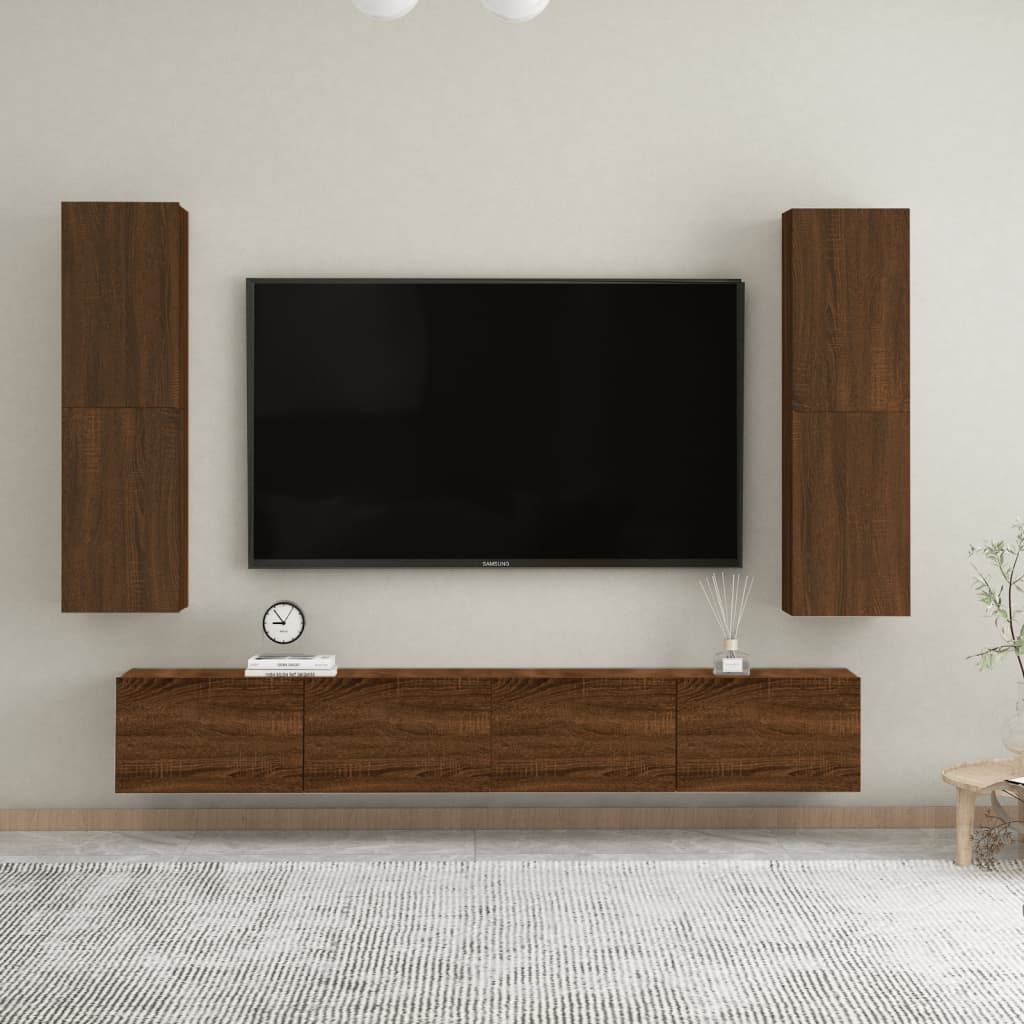 vidaXL Nástěnné TV skříňky 2 ks hnědý dub 30,5 x 30 x 110 cm