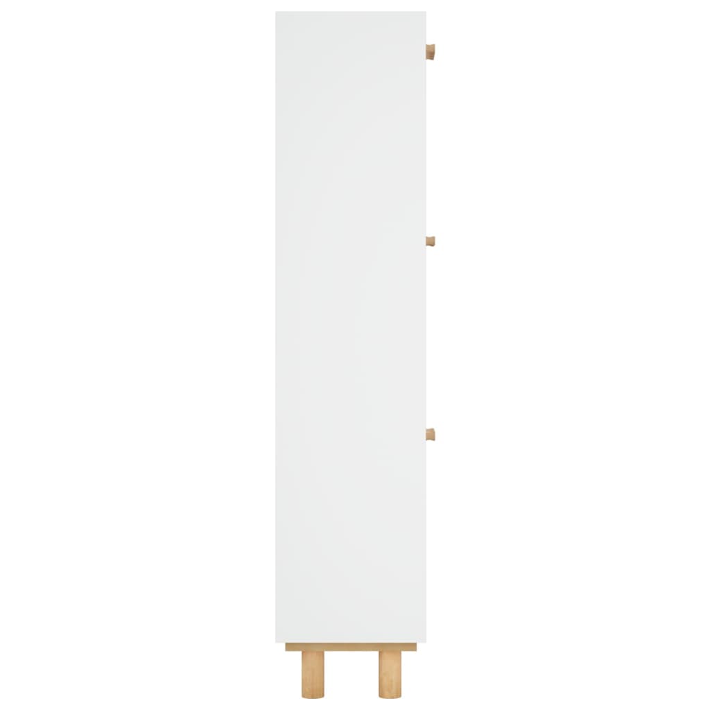 vidaXL Botník bílý 52 x 25 x 115 cm kompozitní dřevo a přírodní ratan