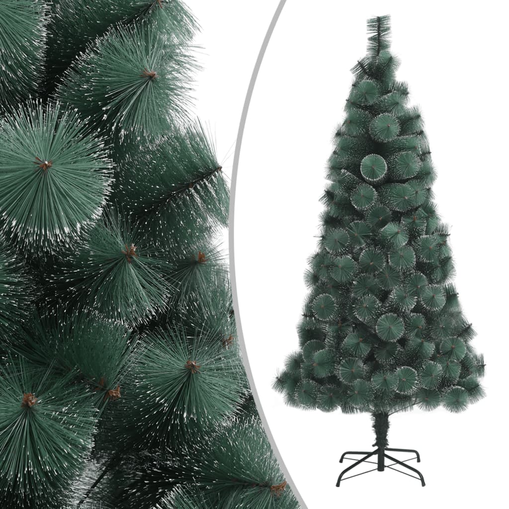 vidaXL Umělý vánoční stromek s LED a stojanem zelený 180 cm PET