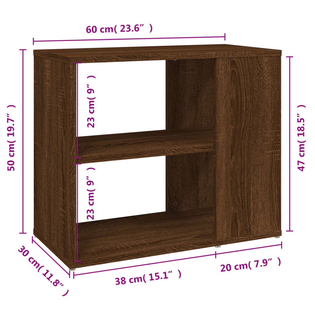 vidaXL Odkládací skříňka hnědý dub 60 x 30 x 50 cm kompozitní dřevo