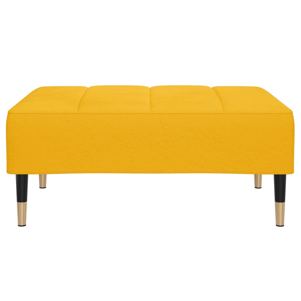vidaXL 2místná rozkládací pohovka + stolička a 2 polštáře žlutá samet