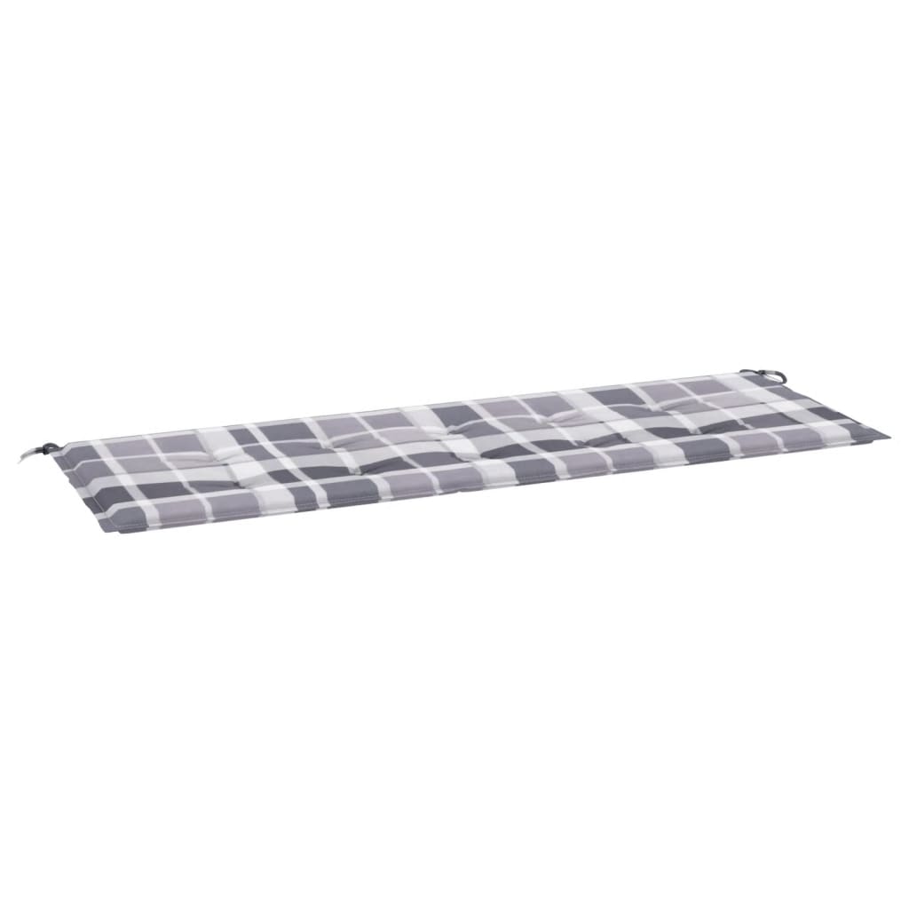 vidaXL Poduška na zahradní lavici šedá károvaná 150 x 50 x 3 cm oxford