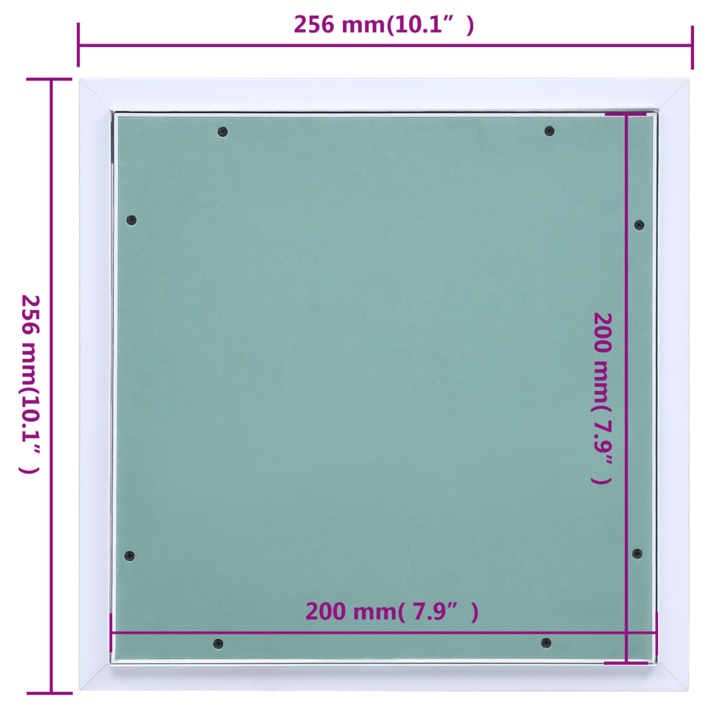 vidaXL Přístupový panel s hliníkovým rámem a sádrokartonem 200x200 mm