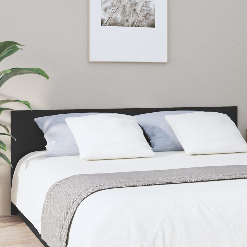 vidaXL Čelo postele černé 200 x 1,5 x 80 cm kompozitní dřevo