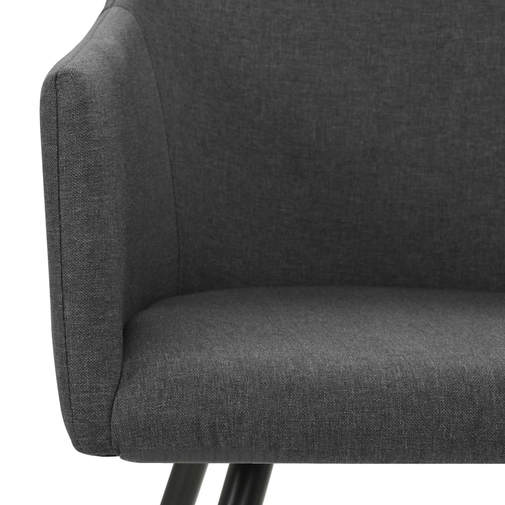 323094 vidaXL Dining Chairs 2 pcs Dark Grey Fabric