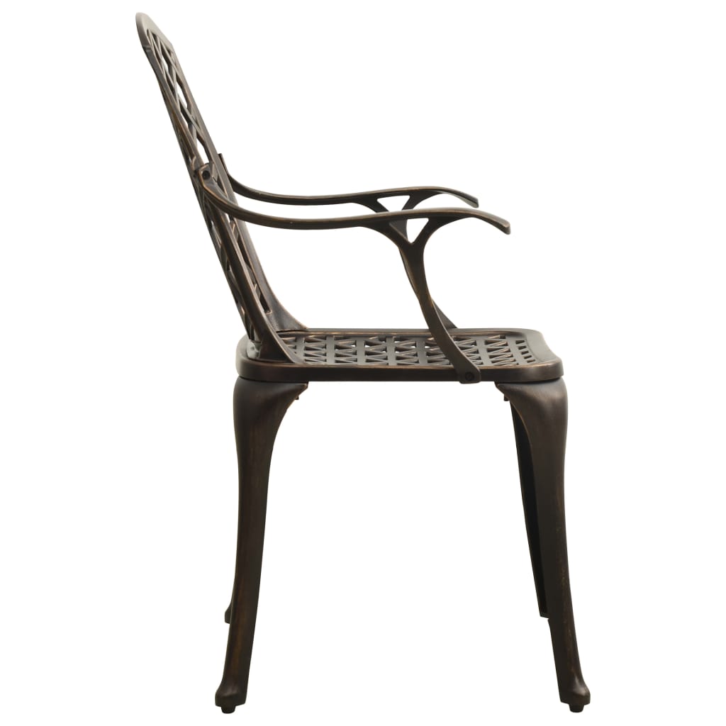 vidaXL Zahradní židle 2 ks litý hliník bronzové