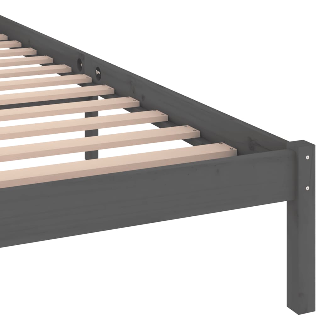 vidaXL Rám postele masivní borové dřevo 200 x 200 cm šedý