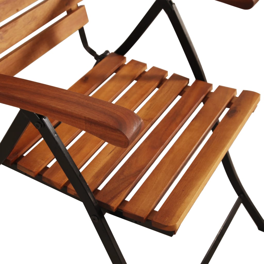 vidaXL 2 ks polohovatelné zahradní židle masivní akáciové dřevo