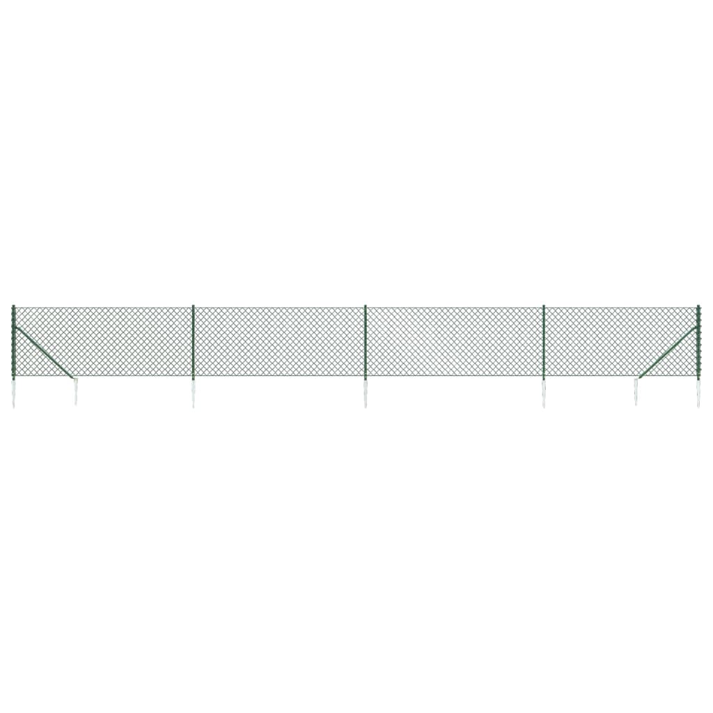 vidaXL Drátěné pletivo s kotevními hroty zelené 0,8 x 10 m