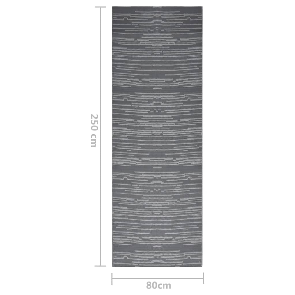 vidaXL Venkovní koberec antracitový 80 x 250 cm PP