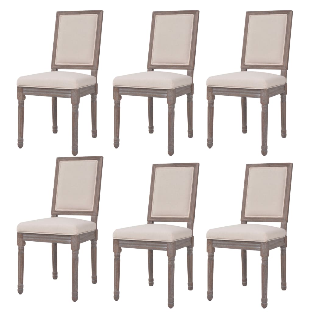 vidaXL Jídelní židle 6 krémově bílé textil