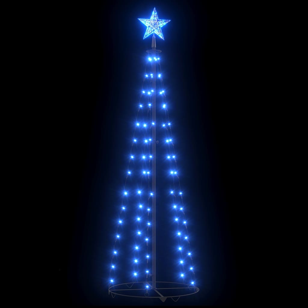 vidaXL Vánoční stromek kužel 84 modrých LED diod 50 x 150 cm