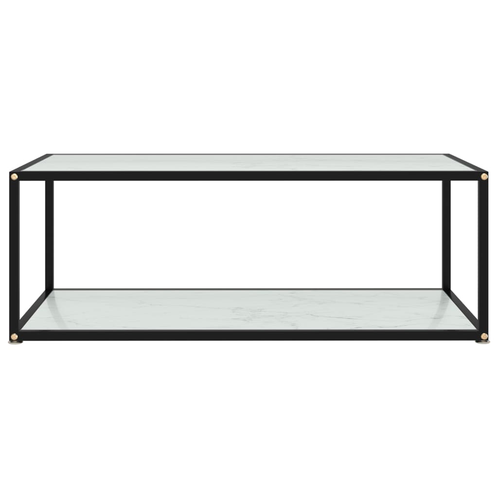 vidaXL Konferenční stolek bílý 100 x 50 x 35 cm tvrzené sklo