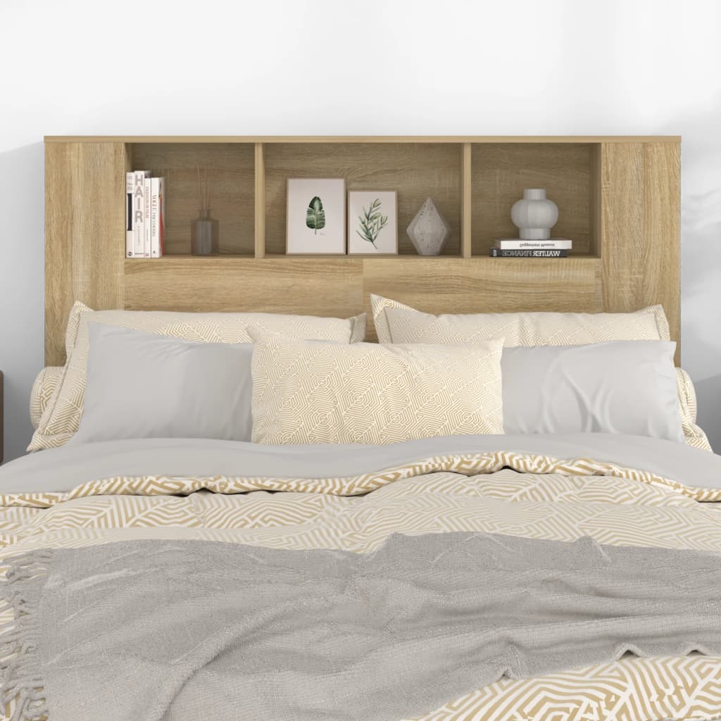 vidaXL Čelo postele s úložným prostorem dub sonoma 140x18,5x104,5 cm
