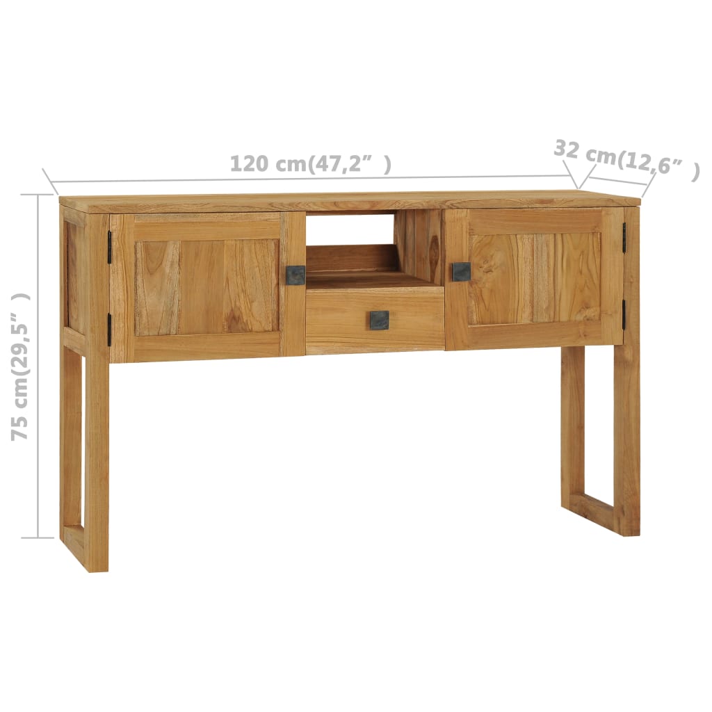 vidaXL Konzolový stolek 120 x 32 x 75 cm masivní teakové dřevo