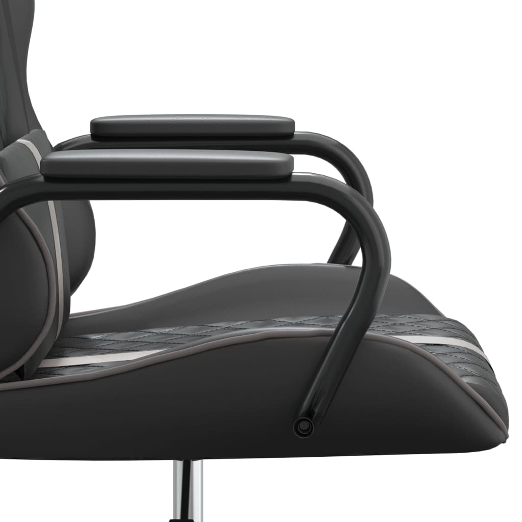 vidaXL Masážní herní židle šedá a černá umělá kůže