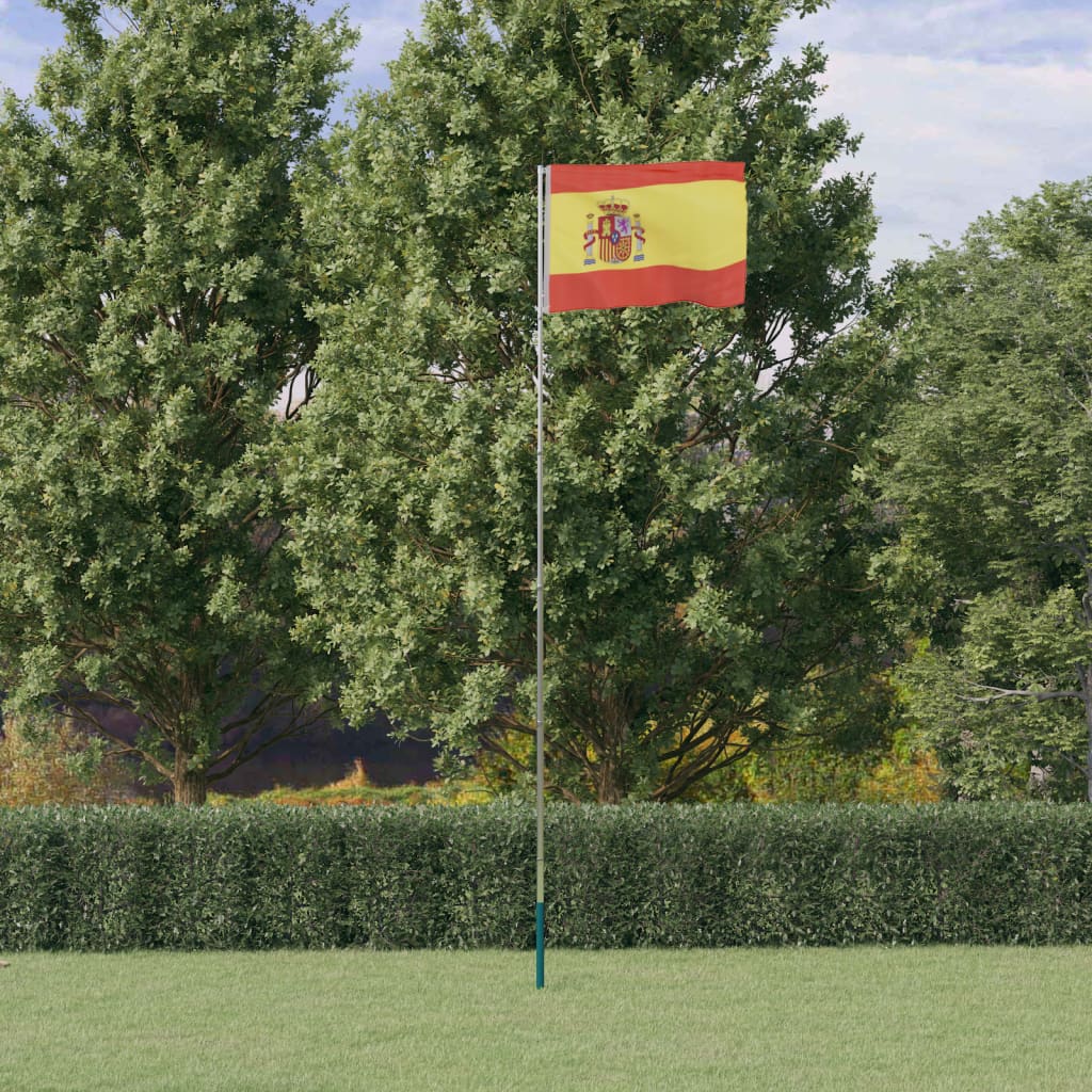 vidaXL Vlajka Španělska a stožár 5,55 m hliník